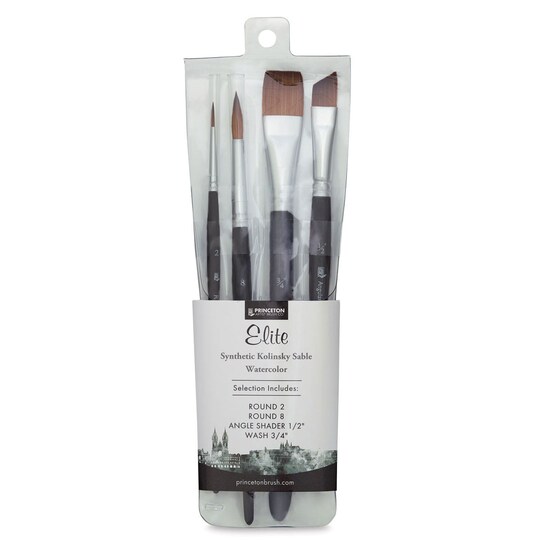 Princeton; Princeton Aqua Elite Series 4850 Synthetic Brushes - Set of 4; Category:Specialty; Image:1